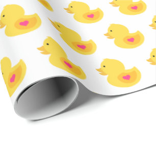 Papel De Presente Borracha Amarela e Rosa Ducky