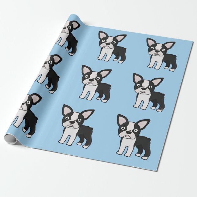 Papel De Presente Boston bonito Terrier (Desenrolado)