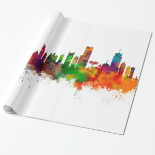 Papel De Presente Boston Massachusetts Skyline