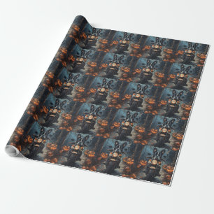Papel De Presente Boston Terrier dirigindo moto-ciclismo assustado