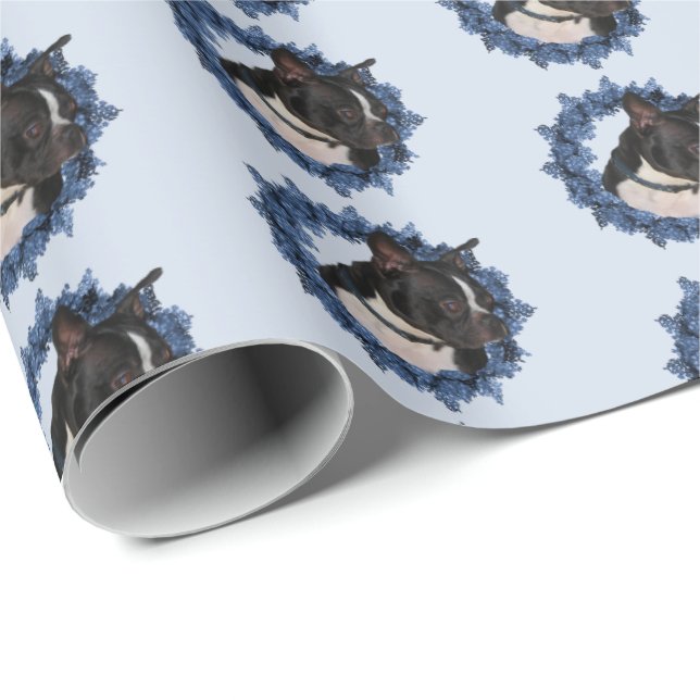Papel De Presente Boston Terrier Dog Animal (Ponta do rolo)