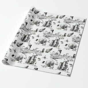 Papel De Presente Boston Toile