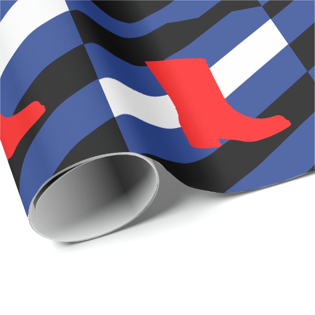 Papel De Presente Bota Bandeira Orgulho (Ponta do rolo)