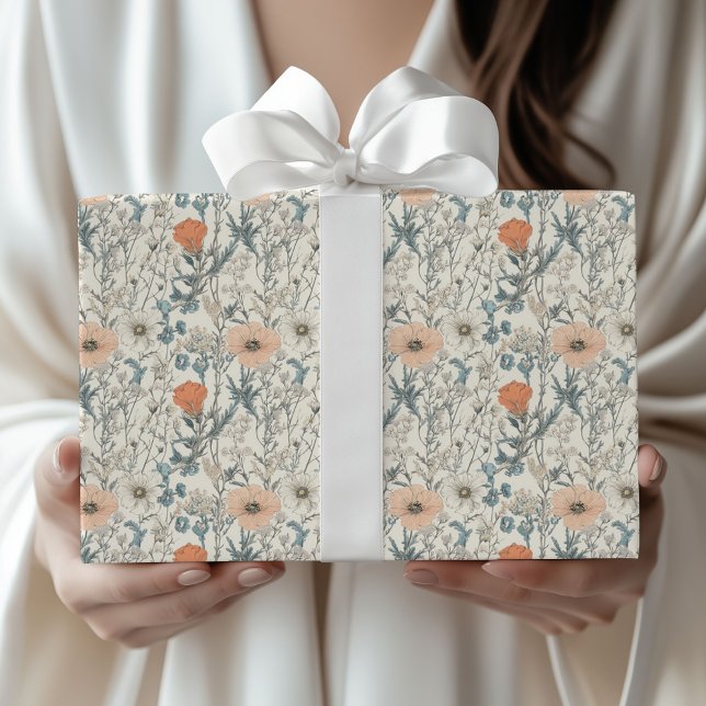 Papel De Presente Botanical Wildflower Elegant Gift Wrapping Paper (Criador carregado)