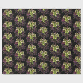 Papel de Presente Botânico com Flores de Hellebore