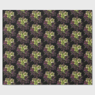 Papel de Presente Botânico com Flores de Hellebore