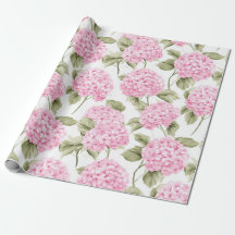 Papel de Presente Botânico Hortênsia Rosa
