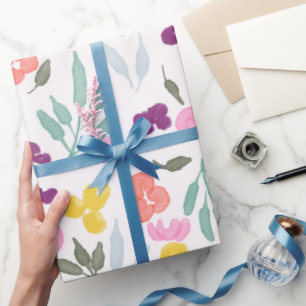 Papel de Presente Botânico Pintado com Brilho