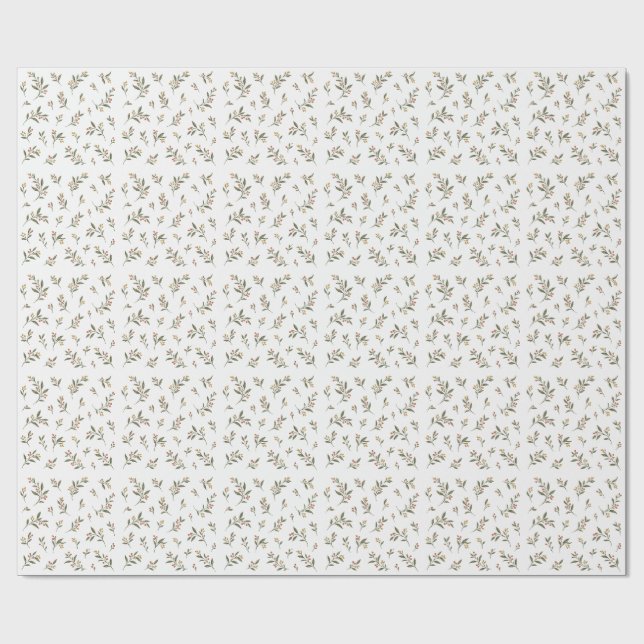Papel de Presente Botânico Ramos de Frutas (Aberto)