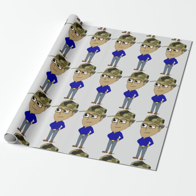 Papel De Presente botão chibi (Desenrolado)