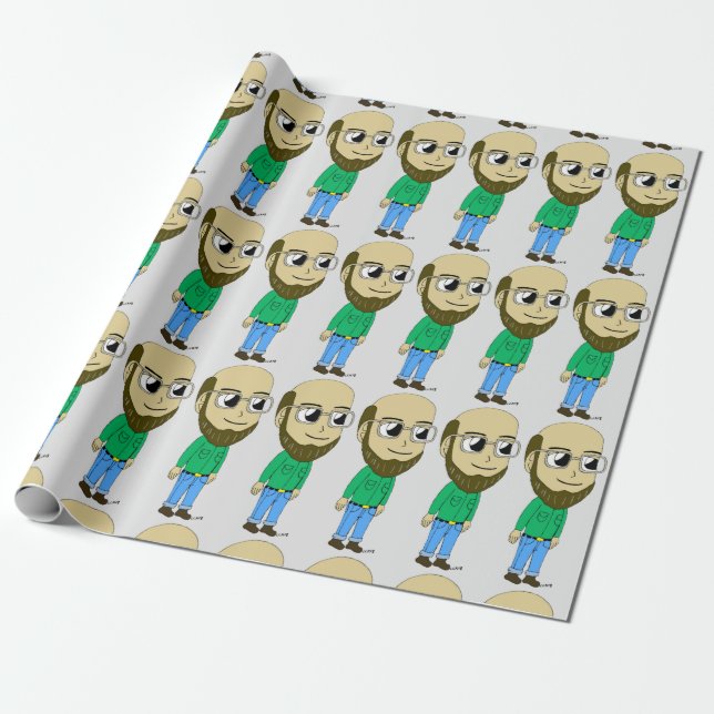Papel De Presente botão chibi (Desenrolado)