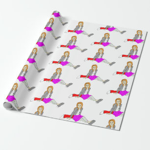 Papel De Presente botão da garota foxy