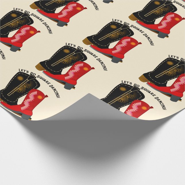 Papel De Presente Botas de Cowboy para Dança Quadrada (Ponta)