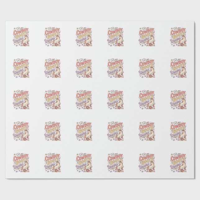 Papel De Presente Botas de Cowboy Unicórnio Caprichoso Zazzle Desi (Aberto)