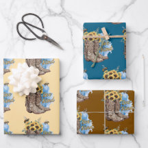 Papel de Presente Botas de Cowgirl Ocidentais Abel