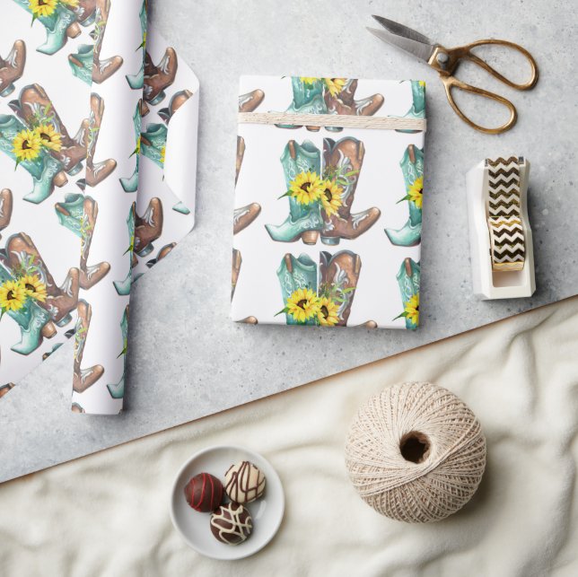 Papel De Presente Botas de vaqueira-vaqueira ocidental rodeio de gir (Artesanato)