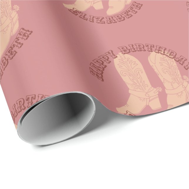 Papel De Presente Botas de vaquinha design personalizado (Ponta do rolo)