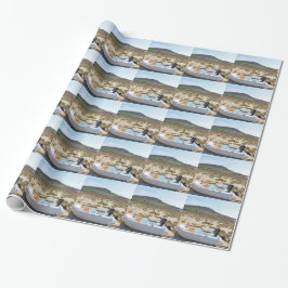 Papel De Presente Bote na Praia
