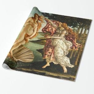 Papel De Presente Botticelli Nascimento De Venus Renaissance Vintage