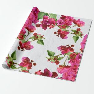 Papel De Presente Bougainvillea Floral Mediterrânica
