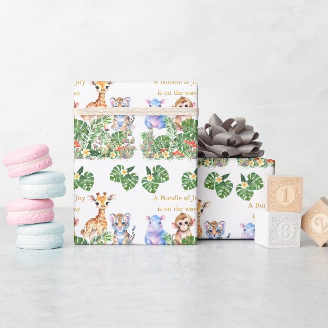 Papel De Presente Bovinos Tropicais (Chá de bebê)