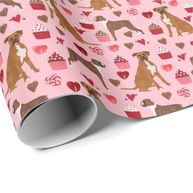 Papel De Presente Boxer Dog Namorados Dift Wrap (Ponta do rolo)