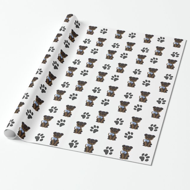 Papel De Presente Boy Yorkshire Terrier (Desenrolado)
