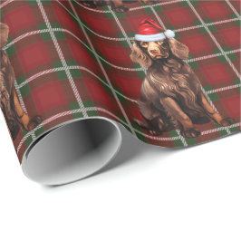 Papel De Presente Boykin Spaniel Dog Feriado Engraçado Xadrez Natal