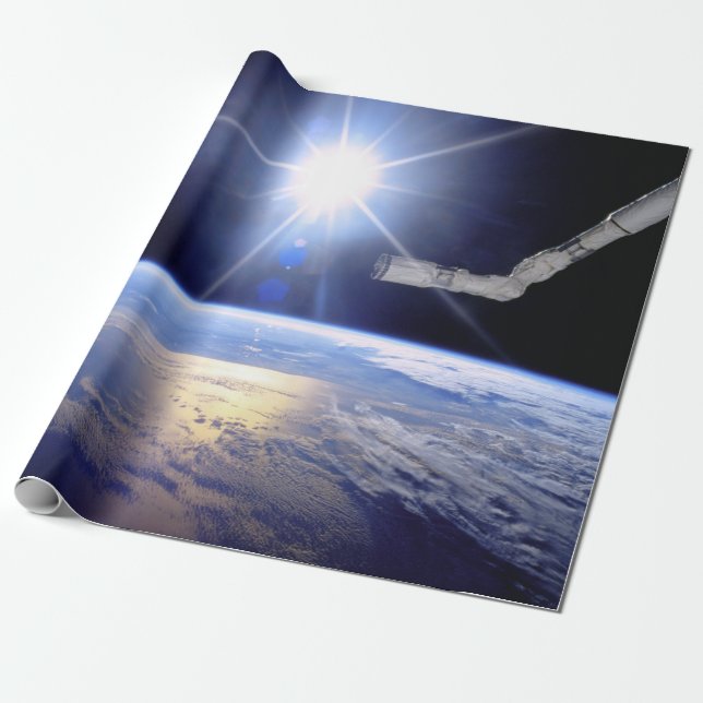 Papel De Presente Braço Robótico do Ônibus Espacial em Órbita da Ter (Desenrolado)