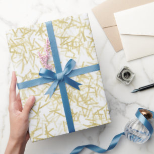 Papel De Presente Branca de Notas de Música Confetti Dourado Anivers