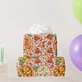 Papel De Presente Branca, Pizza de Pizza de Pizza de Cores Aquáticas