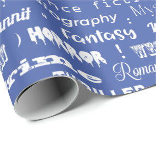 Papel De Presente Branco Azul dos gêneros do livro
