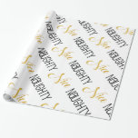 Papel De Presente Branco preto Dourado impertinente ou agradável do<br><div class="desc">Este papel de envolvimento é para qualquer um que é impertinente ou agradável. 
Impertinente está em preto e agradável está no ouro do falso
Maneira perfeita de envolver acima seus presentes para seus amados nesta ocasião especial. 
Excelente para o Natal</div>