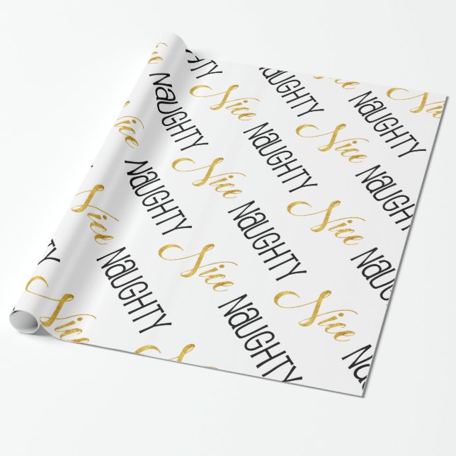 Papel De Presente Branco preto Dourado impertinente ou agradável do (Desenrolado)