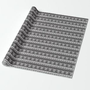 Papel De Presente Branco preto étnico: Padrão de Eterno