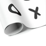 Papel De Presente Branco & Preto X O XO X&O's Moda Fofa<br><div class="desc">papel de embrulho personalizado</div>