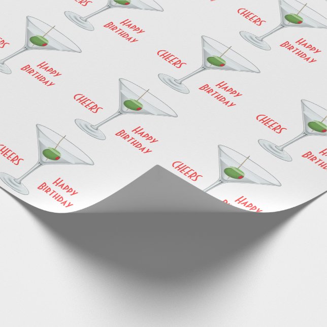 Papel De Presente Branco verde-oliva de vidro do cocktail de Martini (Ponta)