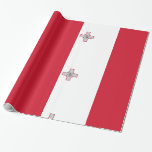 Papel De Presente Branco vermelho com selo de Malta