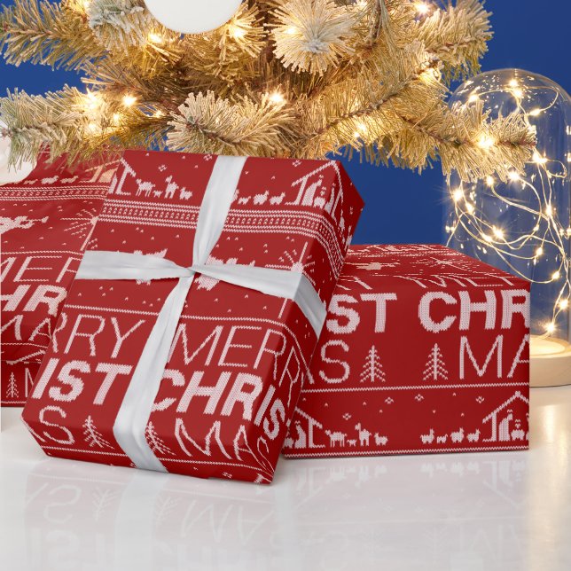 Papel De Presente Brancos Vermelhos Cristãos, Brancos, Brancos (Feriados)