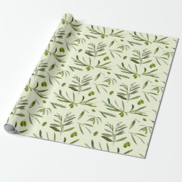 Papel De Presente Branqueamentos de Oliveiras Verde de Cores Aquátic