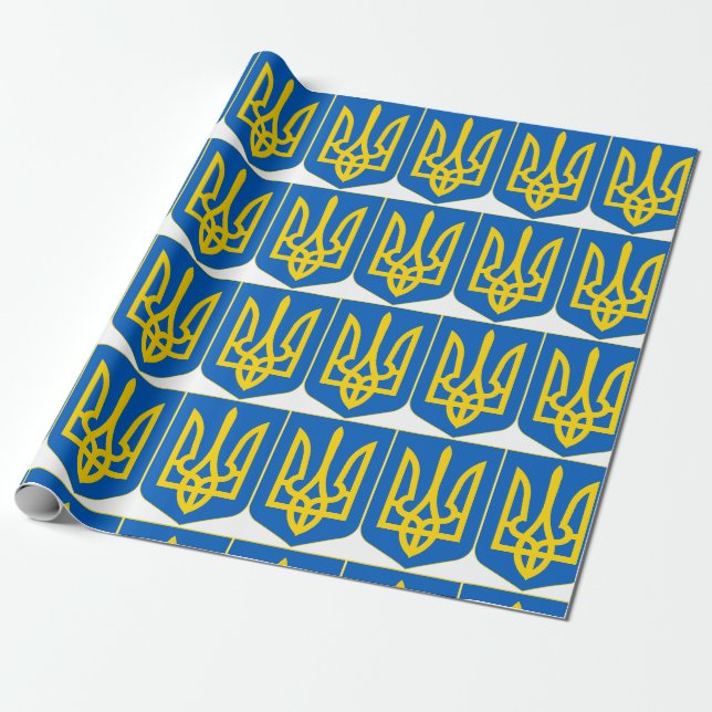 Papel De Presente Brasão de Armas da Ucrânia (Desenrolado)