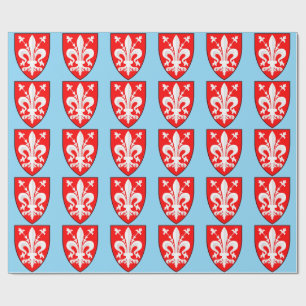 Papel De Presente Brasão de Armas de Florença Lírio Florentino Verme
