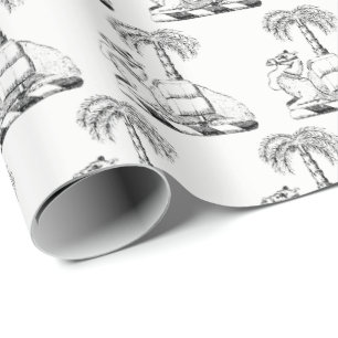 Papel De Presente Brasão de Armas do Camelo Herbálico Préppy Palmeir