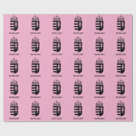 Papel De Presente Brasão de Armas Húngaro Arte Monocromática Contemp
