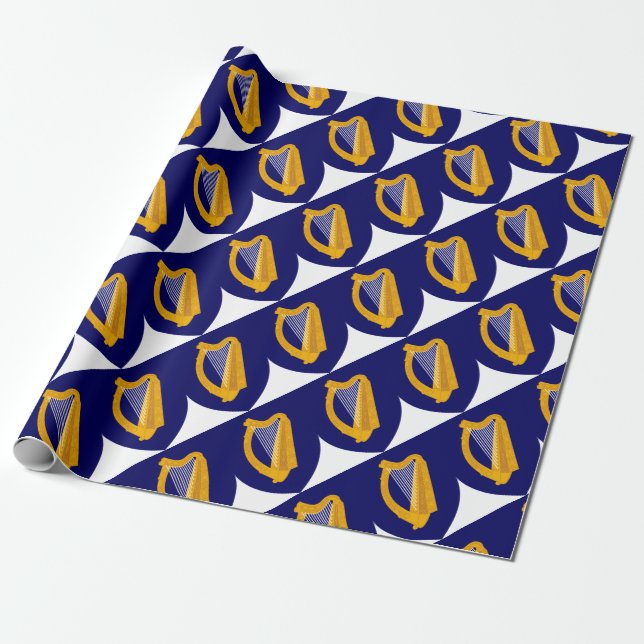 Papel De Presente Brasão de Ireland - emblema irlandês (Desenrolado)