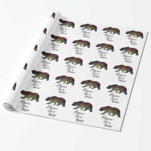 Papel De Presente Brava como tipografia da aquarela do urso