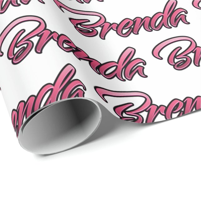 Papel De Presente Brenda faded pink personalisiertes Geschenkpapier (Ponta do rolo)