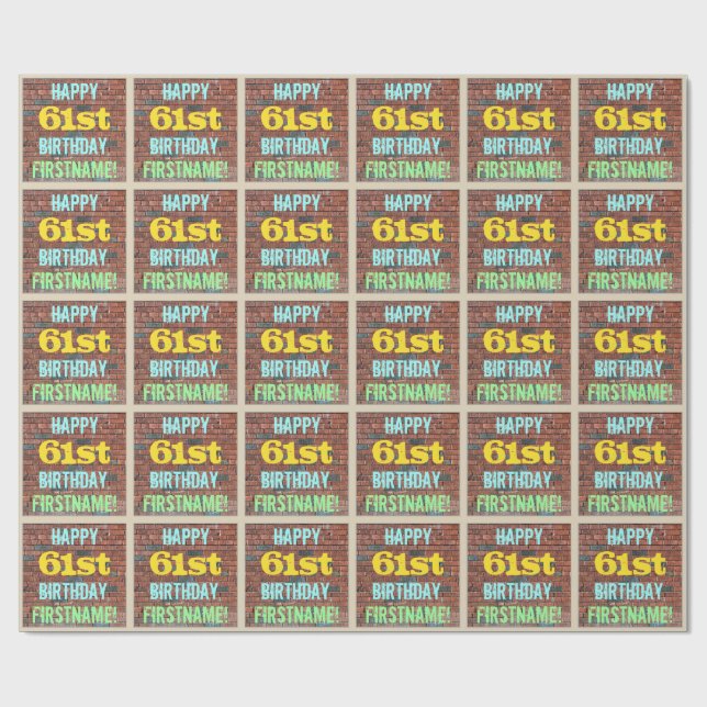Papel De Presente Brick Wall Grafite Inspirado 61 ruas Aniversário + (Aberto)