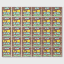 Papel De Presente Brick Wall Grafite inspirado no 17º aniversário + 