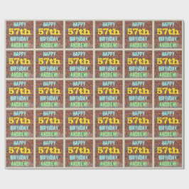 Papel De Presente Brick Wall Grafite inspirado no 57º aniversário + 